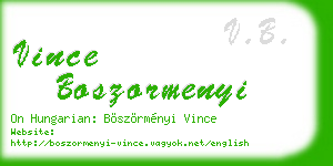 vince boszormenyi business card